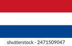 Vector flag of Netherland. Accurate dimensions and official colors. This file is suitable for digital editing and printing of any size.