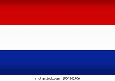 Vector flag of Netherland. Color symbol isolated on white background. Netherland flag image.