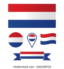 vector flag of Netherlands. Collection of flags