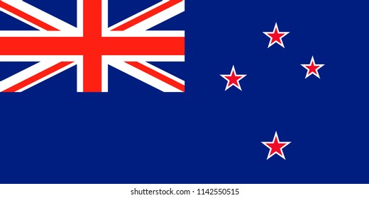 Vector Flag Of New Zealand. New Zealand Ensign. Union Jack And Southern Cross