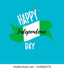 Vector flag of Nigeria. Vector illustration for Nigerian National Day. Design template for poster, banner, flayer, web, greeting, invitation card.