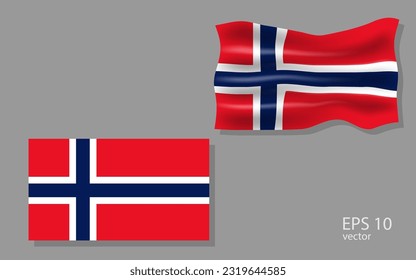 Vector flag of Nnorway, illustration.