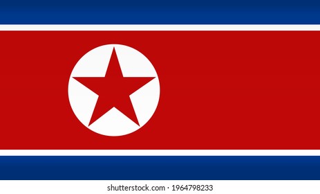 Vector flag of North Korea. Color symbol isolated on white background. DPRK flag image.