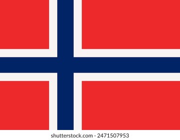 Bandera de Vector de Noruega. Dimensiones precisas y colores oficiales. Este archivo es adecuado para edición digital e impresión de cualquier tamaño.