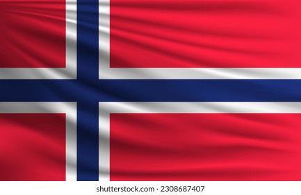 Indicador vectorial de Noruega ondeando la ilustración de fondo estilo closeup.