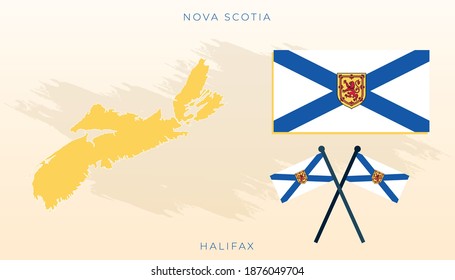 Vector flag of Nova Scotia Map, Nova Scotia Map, illustration