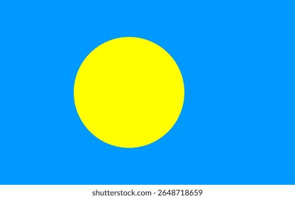 Vector flag of Palau, a country in Oceania. Accurate dimensions and official colors. This file is suitable for digital editing and printing of any size.