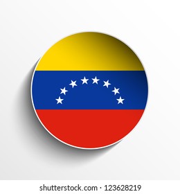 Vector - Flag Paper Circle Shadow Button Venezuela