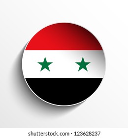 Vector - Flag Paper Circle Shadow Button Syria