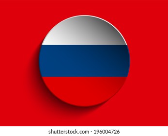 Vector - Flag Paper Circle Shadow Button Russia