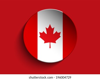 Vector - Flag Paper Circle Shadow Button Canada
