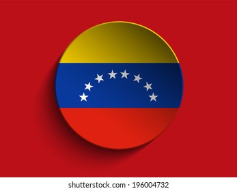 Vector - Flag Paper Circle Shadow Button Venezuela