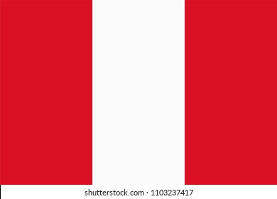 Vector flag of Peru. Simplified version without coat of arms of Peru. Proportion 2:3. Peruvian national bicolour flag.