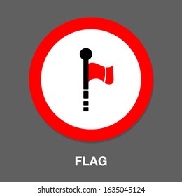 vector flag pointer illustration - location sign, marker pin map symbol