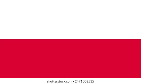 Vector flag of Poland. Accurate dimensions and official colors. This file is suitable for digital editing and printing of any size.