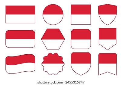 Bandera de Vector de Polonia en Formas abstractas modernas, ondeando, insignia, Plantilla de diseño