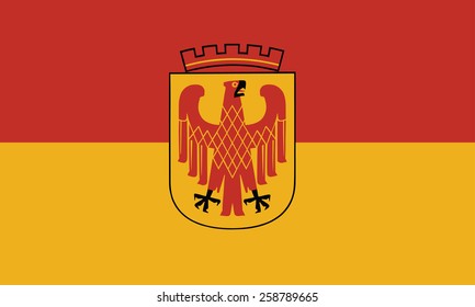 Vector flag of Potsdam, Brandenburg state, Germany. Original and simple flag isolated vector in official colors and Proportion Correctly, vector illustration isolated