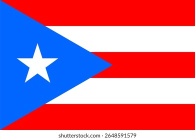 Vector flag of Puerto Rico, an unincorporated U.S. territory in Central America Caribbean. Accurate dimensions and official colors. This file is suitable for digital editing and printing of any size.
