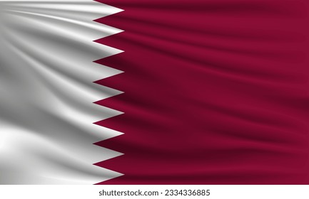 Indicador vectorial de Qatar ondeando una ilustración de fondo de estilo closeup.