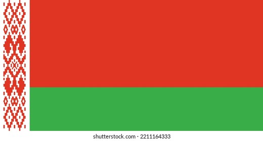 Vector flag of the Republic of Belarus. symbol of the European state. Sign of the Slavic country.
