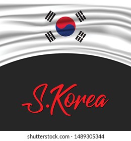 Vector Flag of Republic of South Korea on dark background, illustration