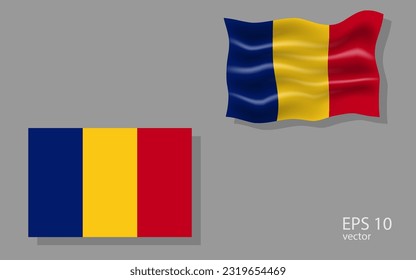 Bandera vectorial de Rumania, ilustración.