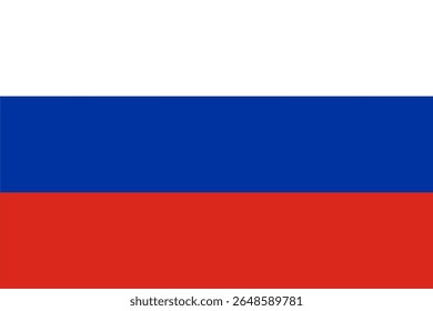 Bandeira vetorial da Rússia, um país da Europa e da Ásia. Dimensões precisas e cores oficiais. Este arquivo é adequado para edição e impressão digital de qualquer tamanho.