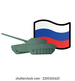 Vektorgrafik, Flagge von Russland, russische Panzersymbol.