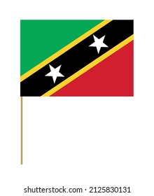 Bandera vectorial de Saint Kitts en un palo. Elemento de diseño. Señales y símbolos. Banderas.