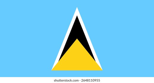 Bandeira vetorial de Santa Lúcia, um país da América Central ou do Caribe. Dimensões precisas e cores oficiais. Este arquivo é adequado para edição e impressão digital de qualquer tamanho.