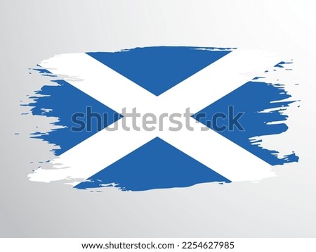 Vector flag of Scotland drawn with a brush. Vector flag of Scotland.