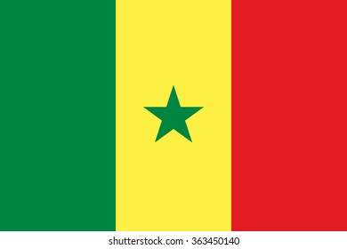 Vector flag of Senegal. National symbol of Senegal.