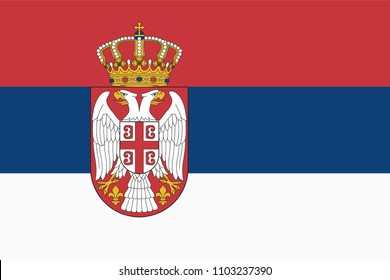 Vector flag of Serbia. Proportion 2:3. Serbian national tricolour flag. Tricolor.