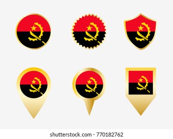 Vector flag set of Angola.