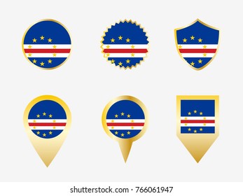 Vector flag set of Cape Verde.