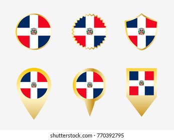 Vector flag set of Dominican Republic