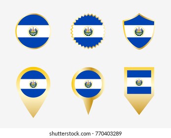 Vector flag set of El Salvador