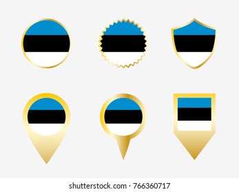 Vector flag set of Estonia.