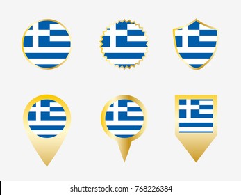 Vector flag set of Greece.