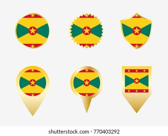 Vector flag set of Grenada