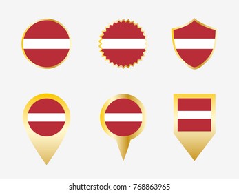 Vector flag set of Latvia.