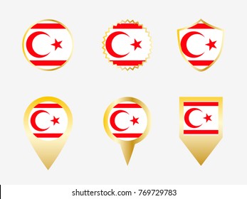 Vector flag set of Northern Cyprus.