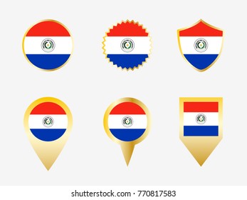 Vector flag set of Paraguay