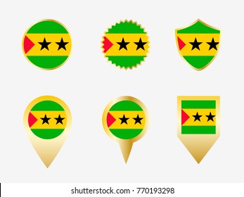 Vector flag set of Sao Tome and Principe.