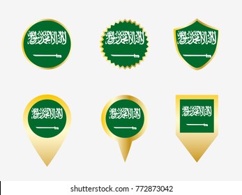 Vector flag set of Saudi Arabia