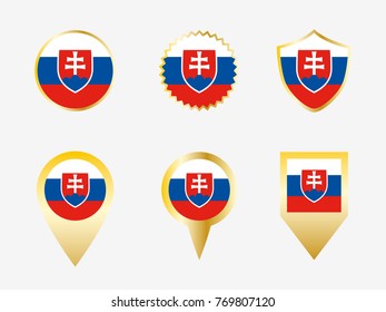 Vector flag set of Slovakia.