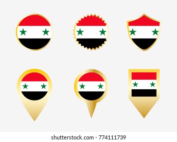 Vector flag set of Syria