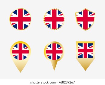 Vector flag set of United Kingdom.