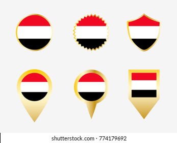 Vector flag set of Yemen