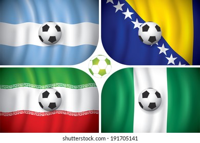 Vector flag with shadow. National football team.